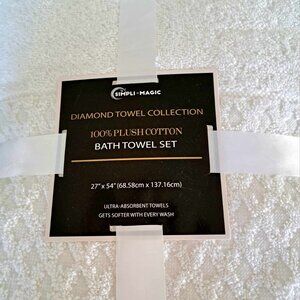 4 PCS  Simply Magic Bath Towels -100% Cotton